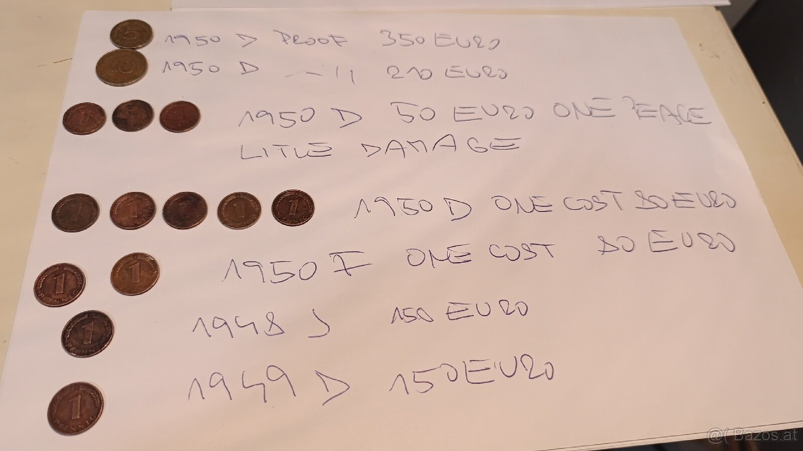 1 Pfeennig 1950 .10 Pfeennig,5 Pfeennig1948/9 - 6