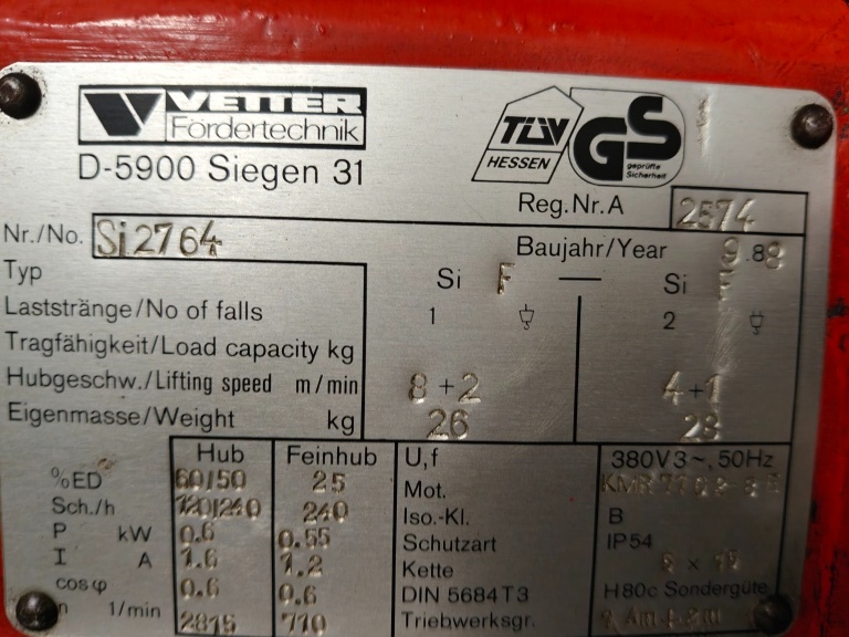 Säulenschwenkkran Vetter 500 kg - 5 m - 6