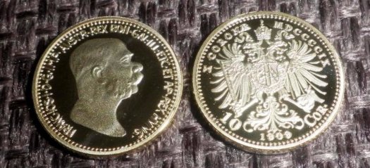 Kaiser FJI Franz Joseph Goldmünze vergoldet Replik beste Ges - 6