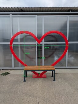 ❤️ Metallherz mit Sitzbank – Fotopoint / Dekoration – JKL - 6