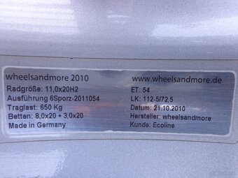 3teilige geschmiedene Wheelsandmore alufelgen 20Zoll   5x112 - 6