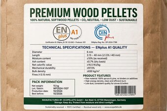 Holzpellets ENplus A1 - 15kg Säcke, Palette 1050kg, Zustellu - 6