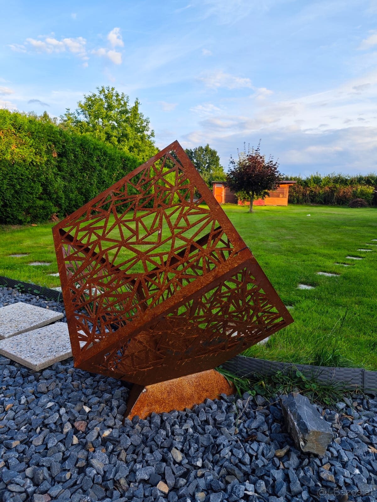 Gartendekoration – Metallwürfel 60 cm, Höhe 120 cm (23 kg) - 7