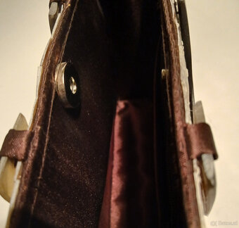 elegante Abendtasche mit schillernden Perlmuttapplikationen, - 7