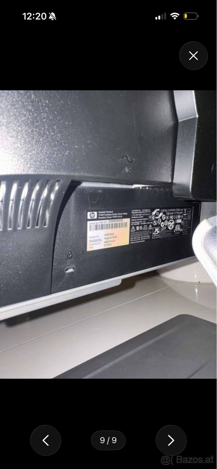 HP Hewellt Packard Monitor - 9